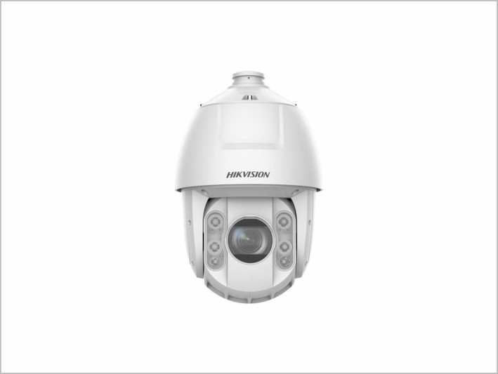 重庆高清监控安装中海康威视400万6寸23倍网络双光球机POE！